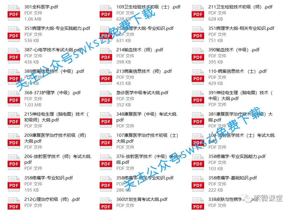 2020年度卫生专业技术考试大纲免费下载(图1)